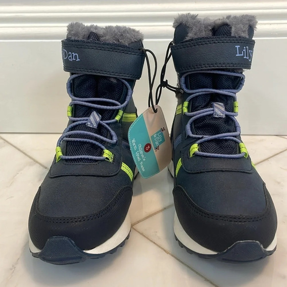 NWT Lily & Dan children’s warm fleece lined boots, navy blue, size 3 - Picture 2 of 5